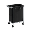 Laundry Basket – Steel – Ink Black – 2-Compartment with Removable Liner and Wheels