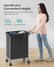 Laundry Basket – Steel – Ink Black – 2-Compartment with Removable Liner and Wheels
