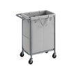 Laundry Basket – Steel Frame – Dove Grey – 2-Compartment with Removable Liner and Wheels