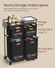 Rolling Laundry Hamper – Fabric – Ink Black and Chestnut Brown – 150 L with Wheels and Removable Liners
