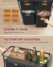 Rolling Laundry Hamper – Fabric – Ink Black and Chestnut Brown – 150 L with Wheels and Removable Liners