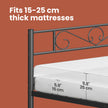Single Bed Frame – Metal – Ink Black – Easy Assembly, Fits 190 x 90 cm Mattress