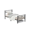 Single Metal Bed Frame – Metal – Black – No Box Spring Needed, Fits 90 x 190 cm Mattress