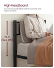 Single Metal Bed Frame – Metal – Black – No Box Spring Needed, Fits 90 x 190 cm Mattress