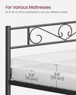 Single Metal Bed Frame – Metal – Black – No Box Spring Needed, Fits 90 x 190 cm Mattress
