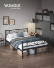 Double Bed Frame – Metal – Matte Black – Sturdy Support with Easy Assembly