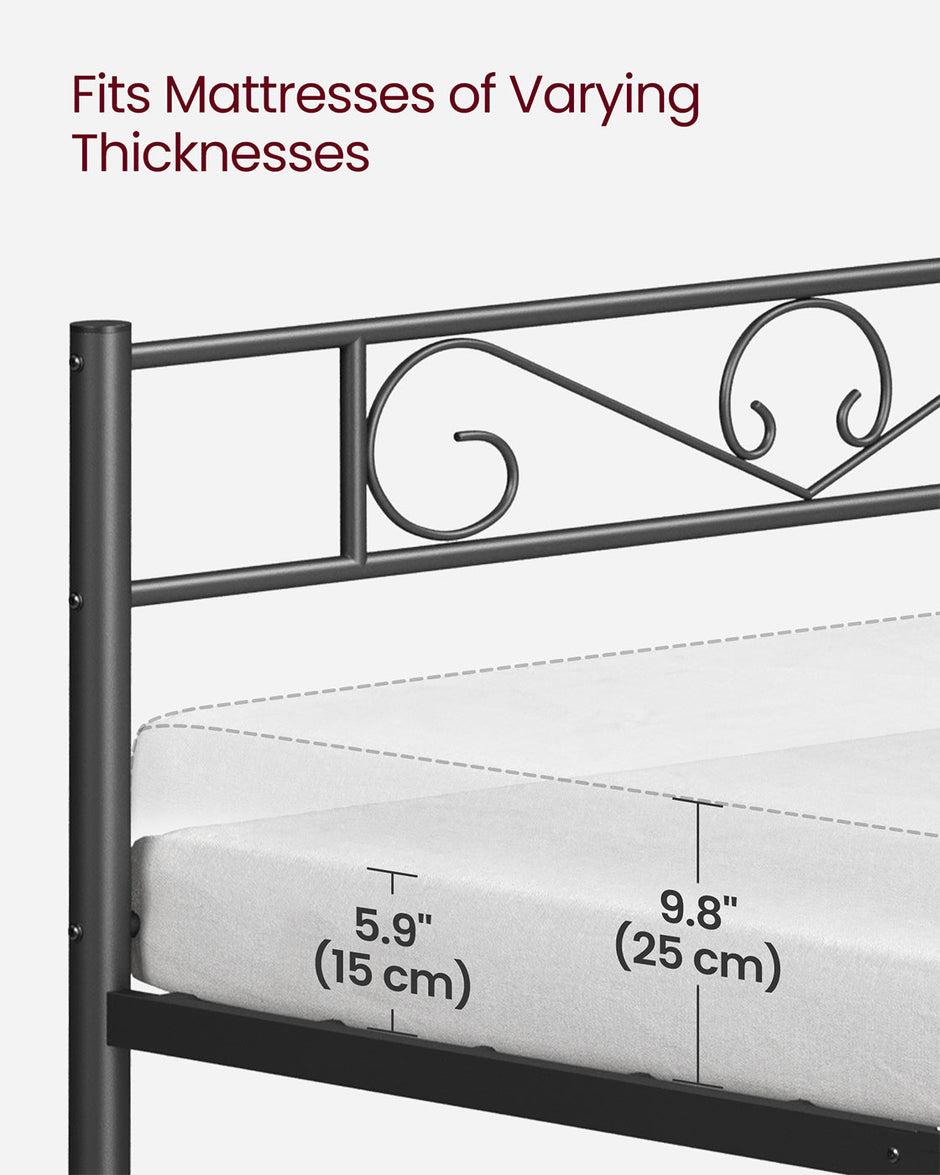 Double Bed Frame – Metal – Matte Black – Sturdy Support with Easy Assembly