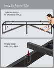 Single Bed Frame – Metal – Ink Black – Features Bedside Shelves, Easy Assembly, Suitable for 90 x 190 cm Mattresses