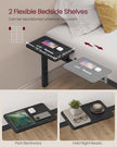 Metal Bed Frame – Matte Black – With Side Shelves – Easy Assembly