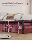Metal Bed Frame – Matte Black – With Side Shelves – Easy Assembly