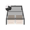 Single Metal Bed Frame – Steel – Ink Black – Easy Assembly, Modern Design, 90 x 190 cm
