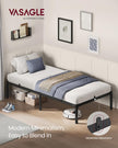 Single Metal Bed Frame – Steel – Ink Black – Easy Assembly, Modern Design, 90 x 190 cm