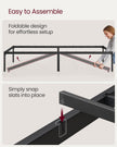 Single Metal Bed Frame – Steel – Ink Black – Easy Assembly, Modern Design, 90 x 190 cm