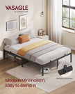 Double Metal Bed Frame – Steel – Ink Black – Easy Assembly, Modern Design, 135 x 190 cm
