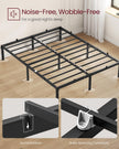 Double Metal Bed Frame – Steel – Ink Black – Easy Assembly, Modern Design, 135 x 190 cm