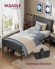Metal Single Bed Frame – Upholstered Headboard – Slate Grey – Easy Assembly, 90 x 190 cm, 250 kg Weight Capacity
