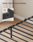 Metal Single Bed Frame – Upholstered Headboard – Slate Grey – Easy Assembly, 90 x 190 cm, 250 kg Weight Capacity