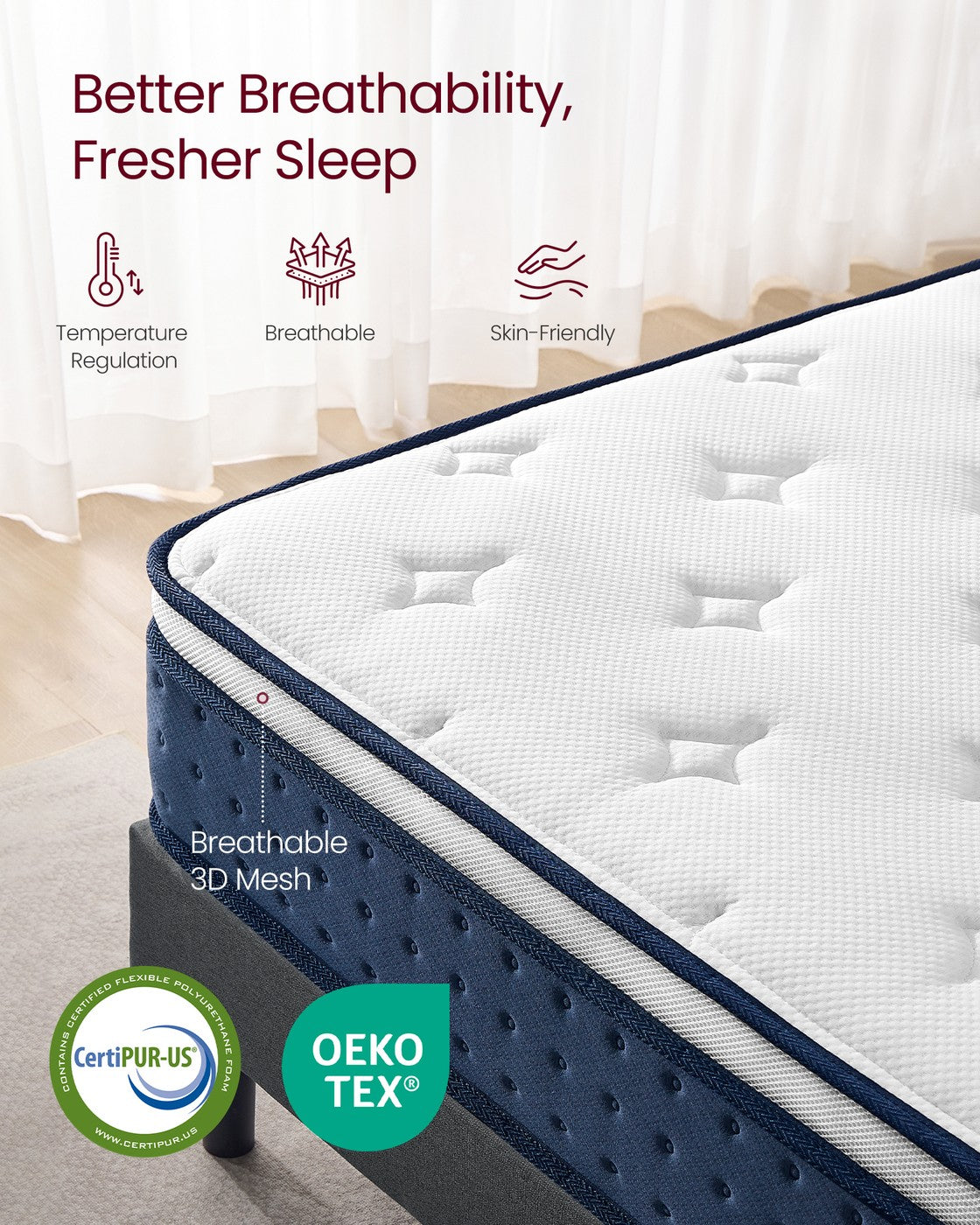 Hybrid Mattress - 90L - Pocket Springs, Gel Memory Foam - Medium Firm, Motion Isolation