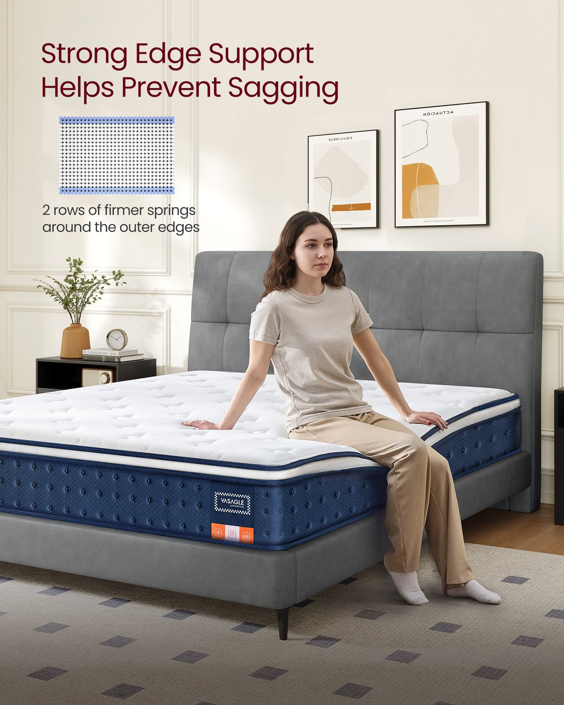 Hybrid Mattress - 90L - Pocket Springs, Gel Memory Foam - Medium Firm, Motion Isolation