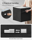 Set of 4 Foldable Storage Cubes – Oxford Fabric and Linen-Look Fabric – Ink Black – Washable with Metal Label Holders
