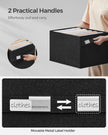 Set of 4 Foldable Storage Organisers – Oxford Fabric and Linen-Look – Ink Black – Washable with Metal Label Holders