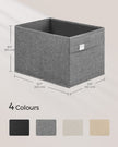 Set of 2 Foldable Storage Organisers – Oxford Fabric and Linen-Look – Dove Grey – Washable with Metal Label Holders