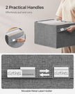 Set of 4 Foldable Storage Organisers – Oxford Fabric and Linen-Look – Dove Grey – Washable with Metal Label Holders