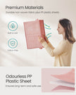 Collapsible Storage Boxes Set of 3 – Fabric – Jelly Pink – Wardrobe Organisers with Handles and Label Holders