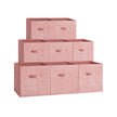Storage Cubes – Non-Woven Fabric – Jelly Pink – Set of 8 with Double Handles, Foldable