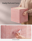Storage Cubes – Non-Woven Fabric – Jelly Pink – Set of 8 with Double Handles, Foldable