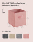 Storage Cubes – Non-Woven Fabric – Jelly Pink – Set of 8 with Double Handles, Foldable