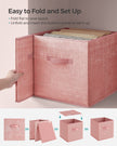 Storage Cubes – Non-Woven Fabric – Jelly Pink – Set of 8 with Double Handles, Foldable