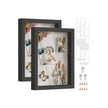 A4 Collage Picture Frame – Wood – Black – Includes 6 Mats and Shadow Box with Push Pins