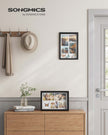 A4 Collage Picture Frame – Wood – Black – Includes 6 Mats and Shadow Box with Push Pins