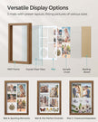 A4 Collage Picture Frame – Wood – Black – Includes 6 Mats and Shadow Box with Push Pins