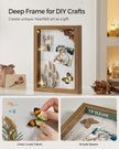 A4 Collage Picture Frame – Wood – Black – Includes 6 Mats and Shadow Box with Push Pins