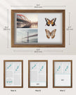A4 Collage Picture Frame – Wood – Black – Includes 6 Mats and Shadow Box with Push Pins