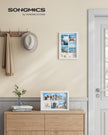 A4 Shadow Box Picture Frame – Wood – Multi-Photo – Includes 3 Mats and 4 Push Pins