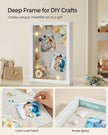 A4 Shadow Box Picture Frame – Wood – Multi-Photo – Includes 3 Mats and 4 Push Pins