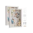 Set of 2 A4 Picture Frames – Wood – Black – Includes 6 Mats and 4 Push Pins