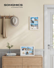 Set of 2 A4 Picture Frames – Wood – Black – Includes 6 Mats and 4 Push Pins
