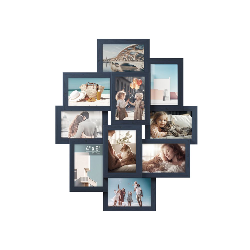 Photo Frame Collage – MDF – White – Wall-Mounted for 10 Photos (4