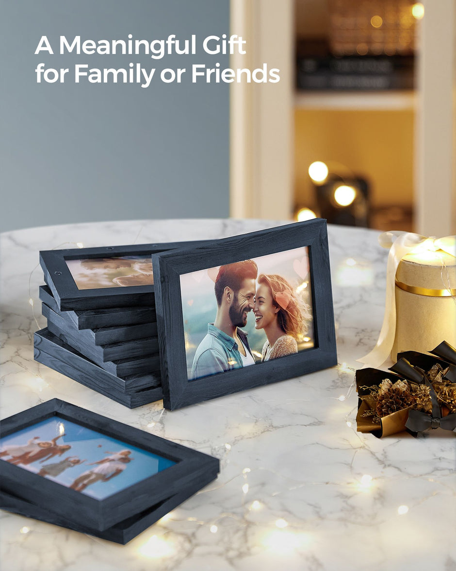 Photo Frame Collage – MDF – Navy Blue – 10-Window Gallery for 4x6 Photos