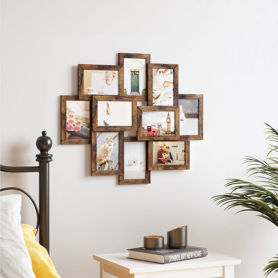 Collage Picture Frames – MDF – White – Wall Mounted for 10 Photos (4x6)