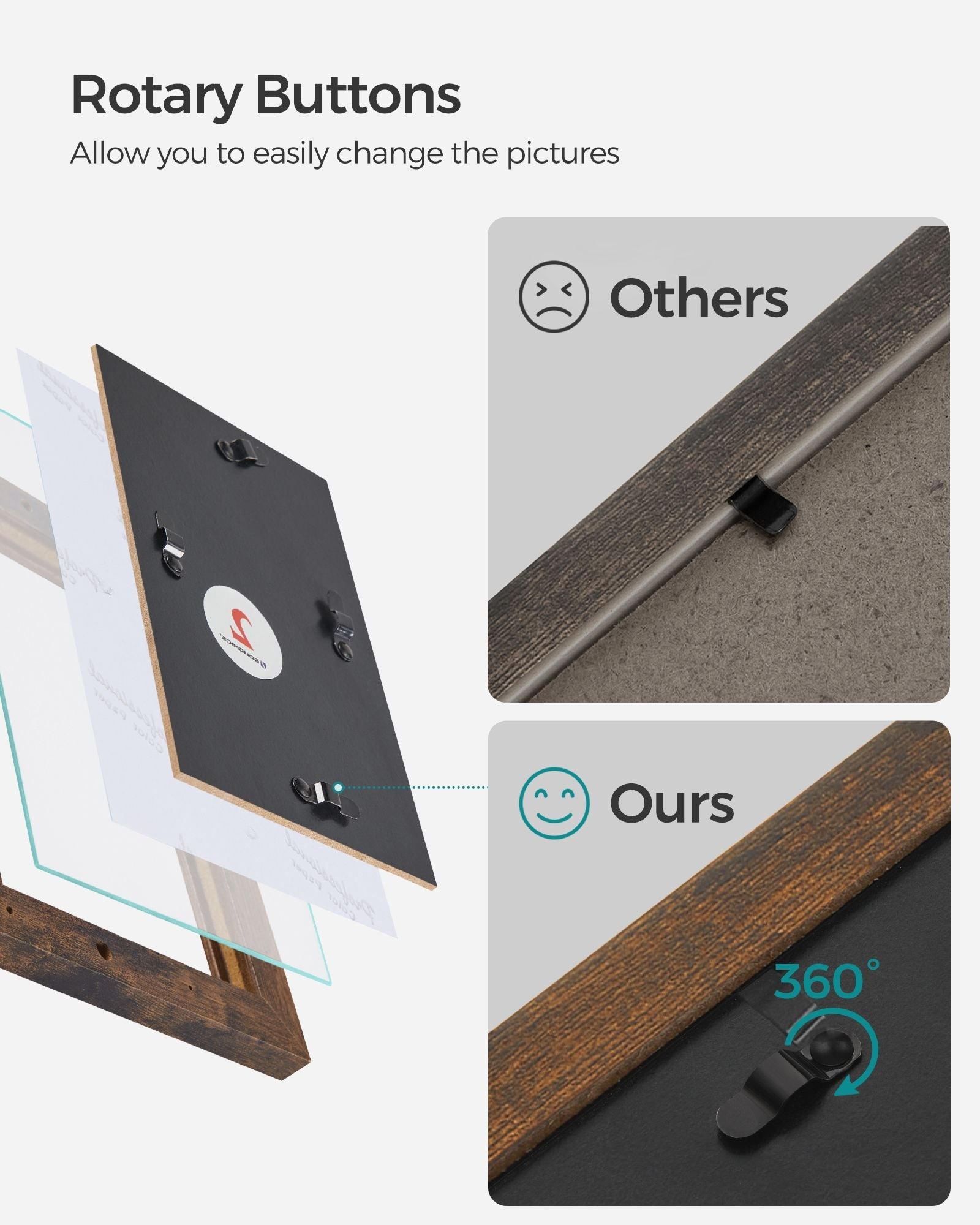 Wall Collage Picture Frames – Clear Glass – For 12 Photos – Assembly Required