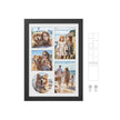 A4 Multi Photo Frame – Wood – Ash Black – Includes 3 Mats and Non-Trace Nails