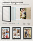 A4 Multi Photo Frame – Wood – Ash Black – Includes 3 Mats and Non-Trace Nails