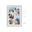 A4 Picture Frame – Wood – Rustic White – Multi Photo Collage with 3 Mats