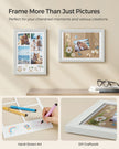 A4 Picture Frame – Wood – Rustic White – Multi Photo Collage with 3 Mats