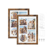 A4 Collage Picture Frame – Wood – Black – Includes 6 Mats and Shadow Box with Push Pins